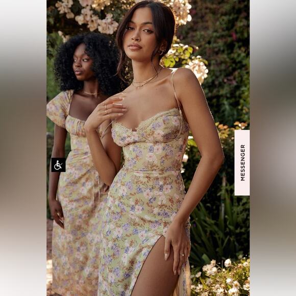 House of CB Charlotte Peony Print Midi Sundress Size M Medium New - Picture 1 of 12